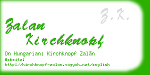 zalan kirchknopf business card